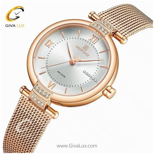 ساعت مچی زنانه بند حصیری رز گلد ناوی فورس مدل NF5019 5019 (5).jpg